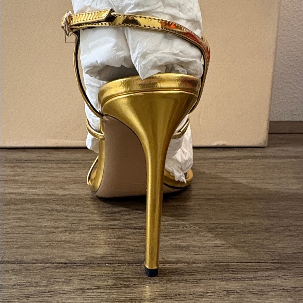 NIB [Alexandre Birman] Amanda 100 Golden Heel Stilettos Women's Multiple Sizes - Picture 9 of 16